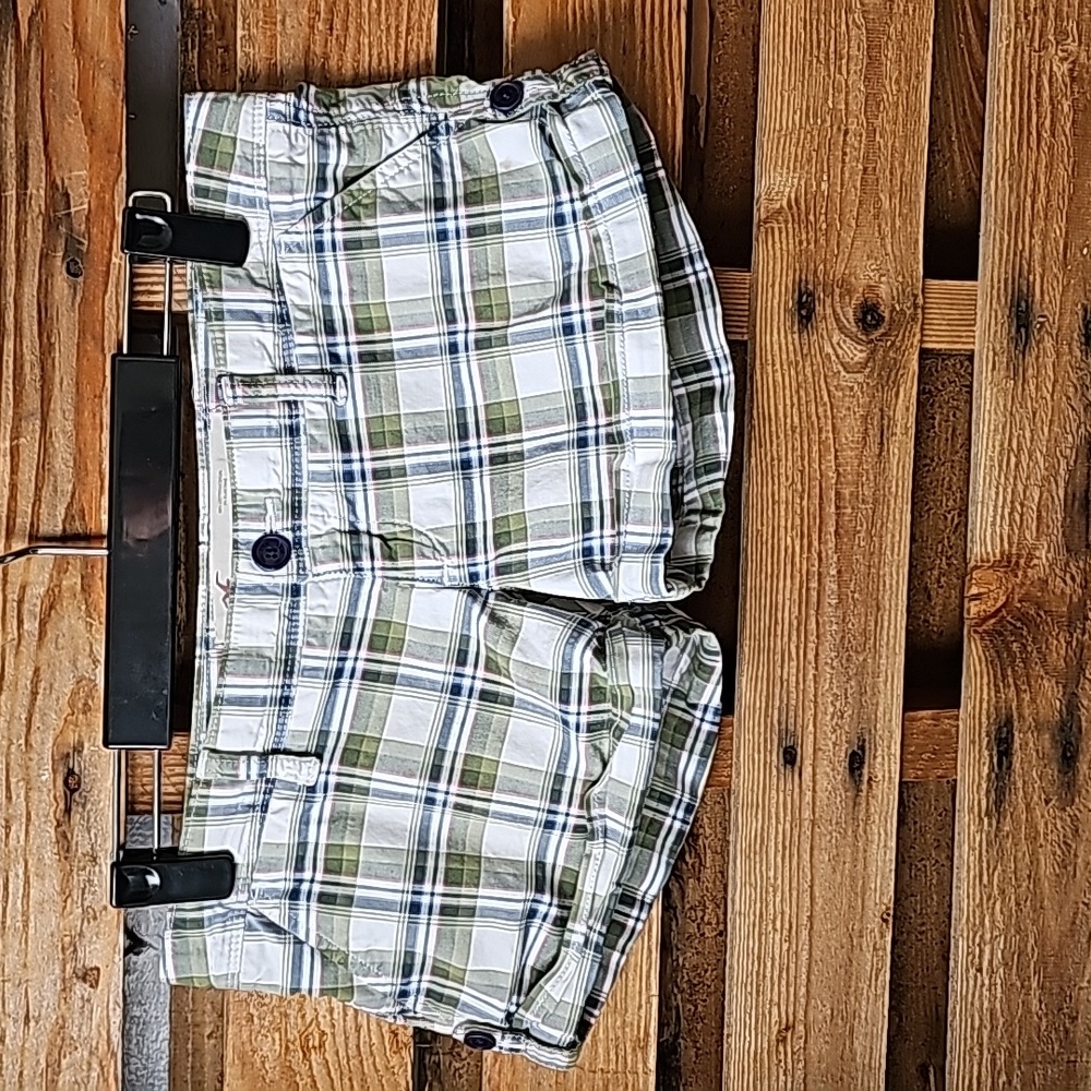 White and Green Hollister Shorts